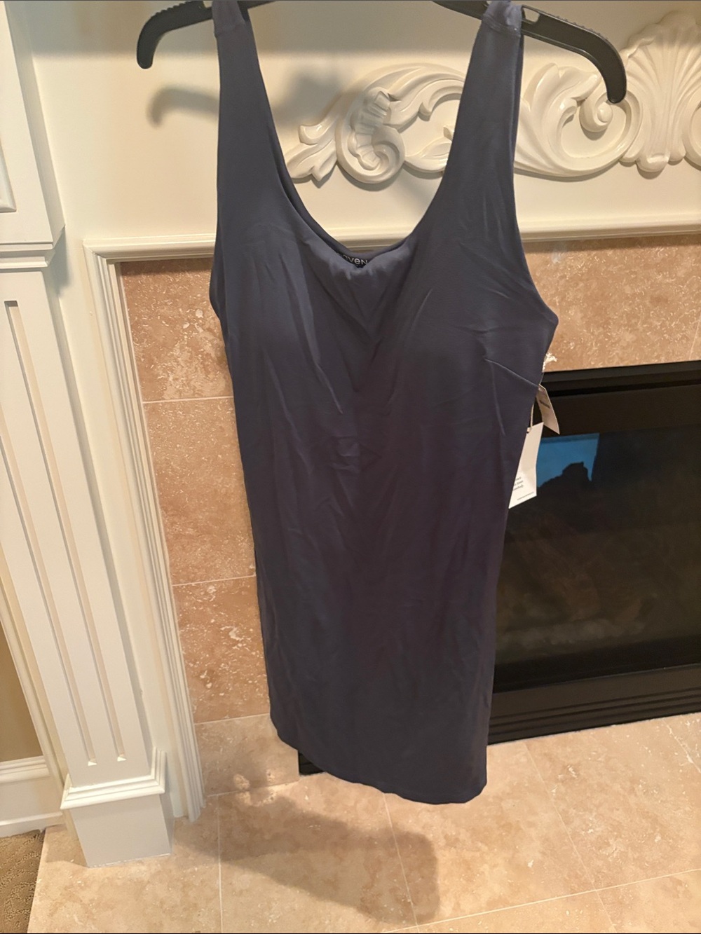 Simple blue Sleeveless athletic dress with built in bra